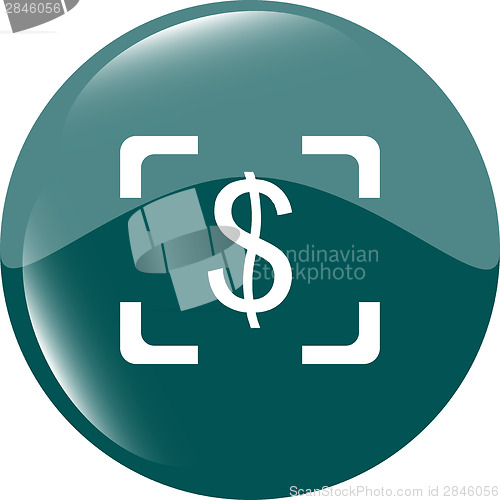 Image of Currency exchange sign icon. Currency converter symbol. Money label. shiny button. Modern UI website button