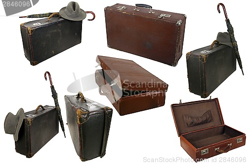 Image of Old brown suitcase