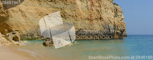 Image of Colorful rocks on ocean, panorama