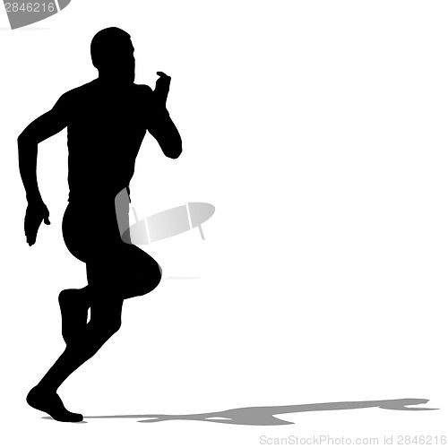Image of Running silhouettes. Vector illustration.