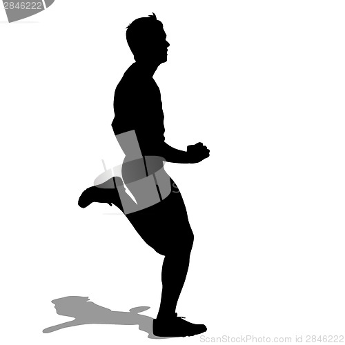 Image of Running silhouettes. Vector illustration.