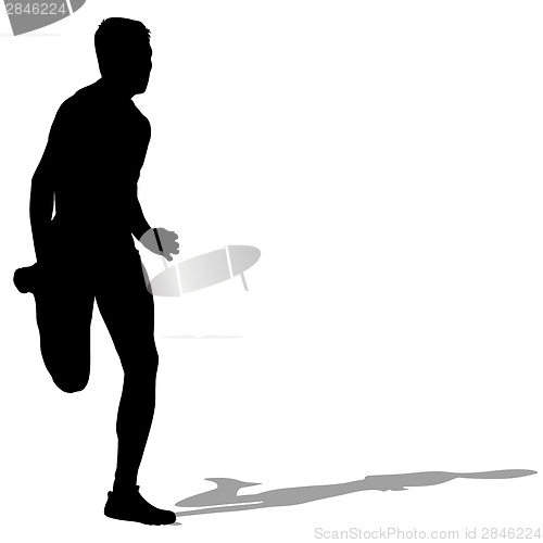 Image of Running silhouettes. Vector illustration.