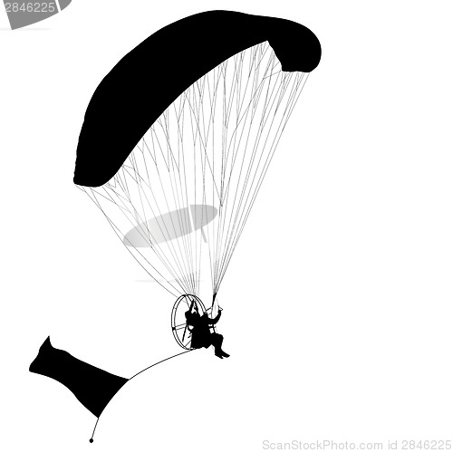 Image of Paragliding , silhouette  vector illustration