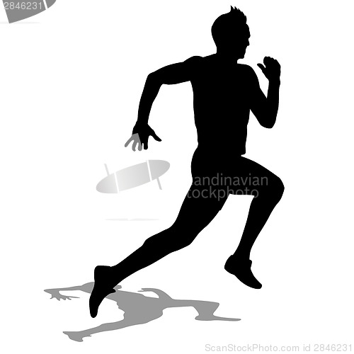 Image of Running silhouettes. Vector illustration.