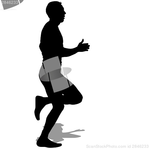 Image of Running silhouettes. Vector illustration.