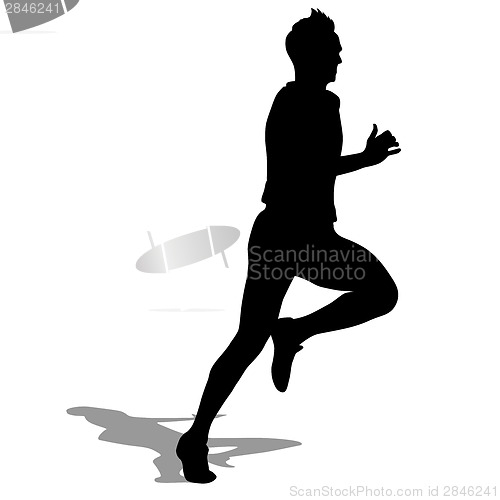 Image of Running silhouettes. Vector illustration.