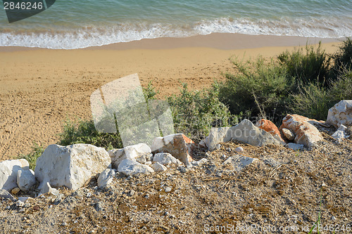 Image of Landscape with stones and sea