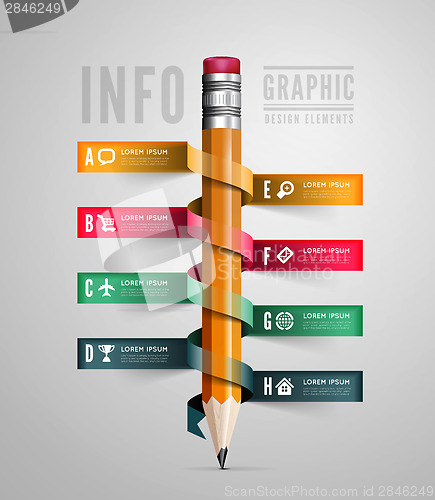 Image of Creative Template with pencil ribbon