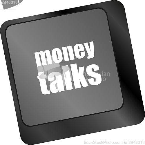 Image of money talks on computer keyboard key button