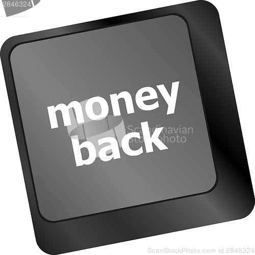 Image of Keyboard keys with money back text on button