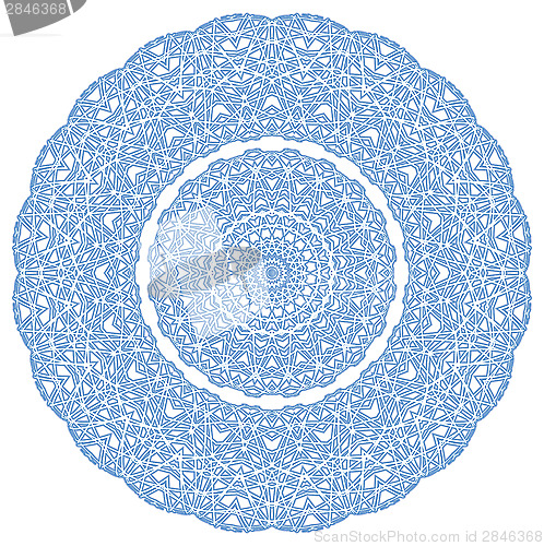 Image of Blue abstract radial hape with pattern