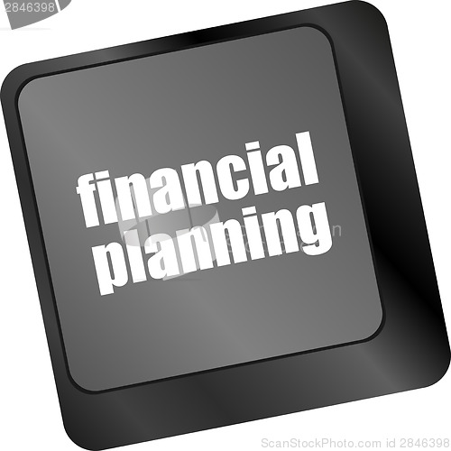 Image of keyboard key with financial planning button