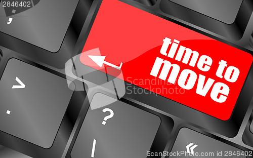 Image of words Time to move on keyboard key