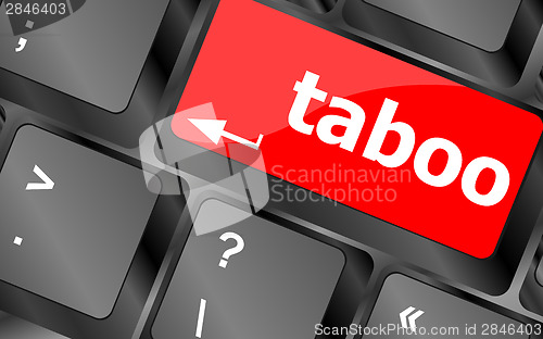 Image of Computer keys spell out the word taboo