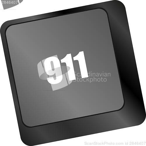 Image of Computer keyboard keys with the 911 sign