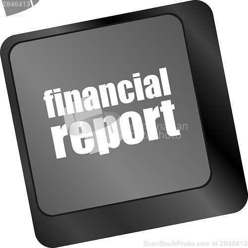 Image of keyboard key with financial report button