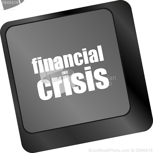 Image of financial crisis key showing business insurance concept, business concept