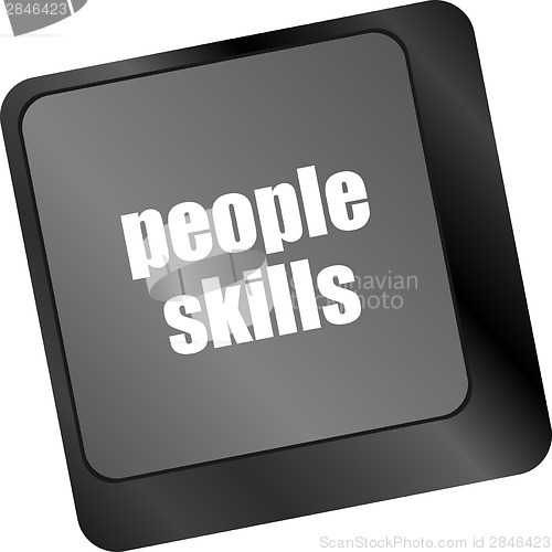 Image of people skills words, message on enter key of keyboard