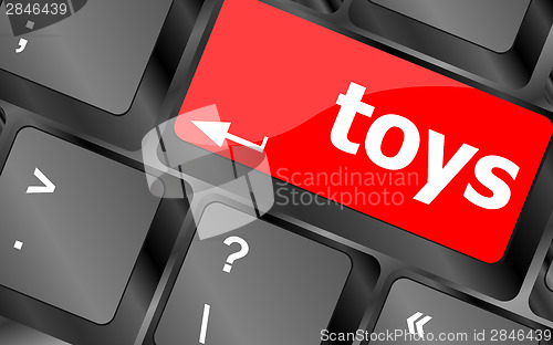 Image of toys word on computer keyboard pc key