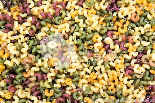 Image of Background from multicolored pasta