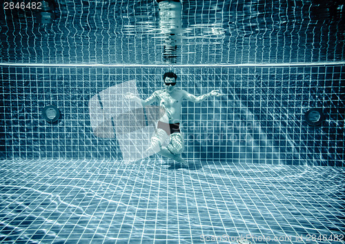 Image of Persons lies under water in a swimming pool