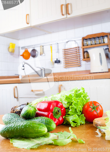 Image of Vegetables on the kitchen