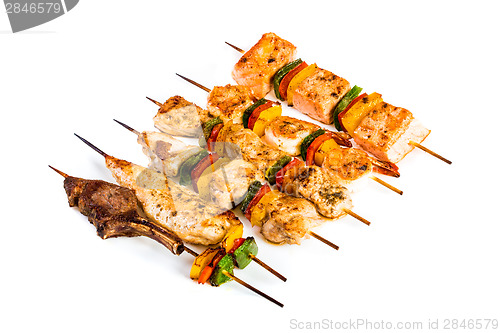 Image of Tasty grilled meat, shish kebab