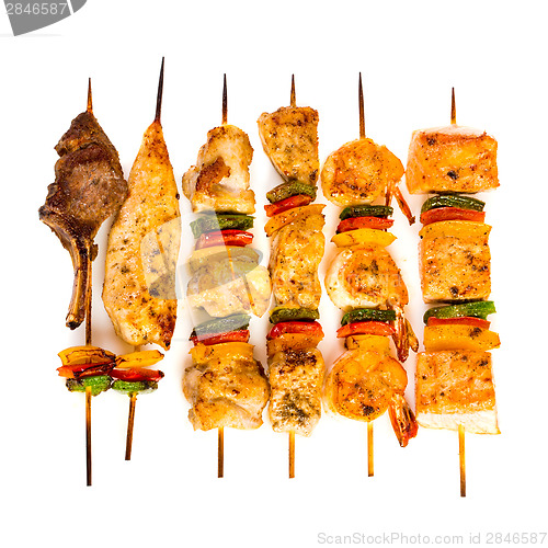 Image of Tasty grilled meat, shish kebab