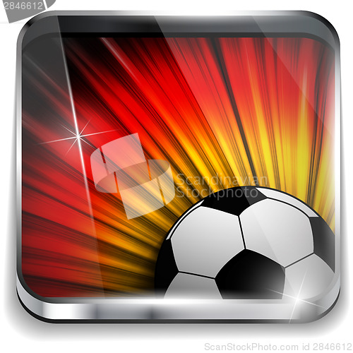 Image of Germany Flag with Soccer Ball Background