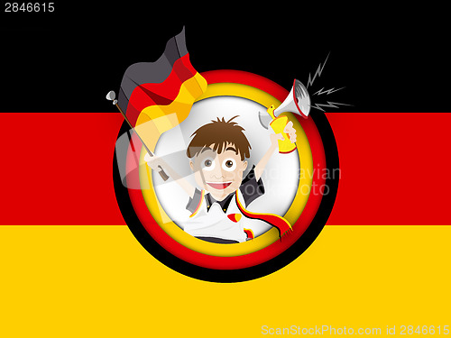 Image of Germany Soccer Fan Flag Cartoon