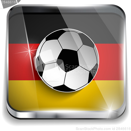 Image of Germany Flag with Soccer Ball Background