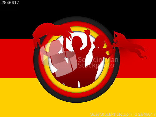 Image of Germany Soccer Fan Flag Cartoon