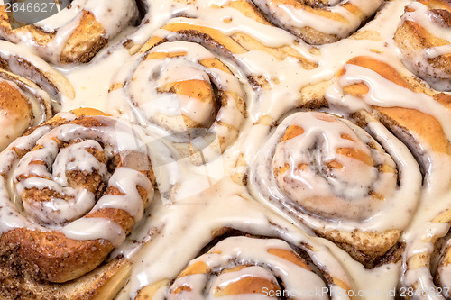 Image of Top View Appetizing Cinnamon Buns