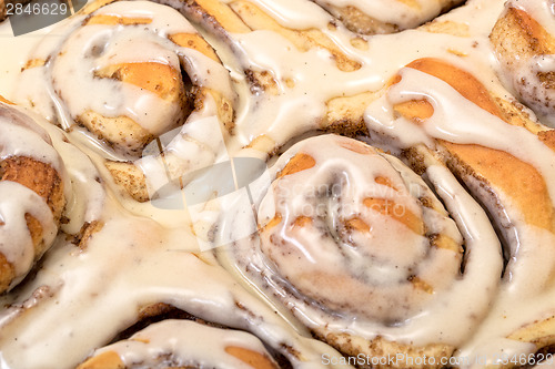 Image of Top View Appetizing Cinnamon Buns