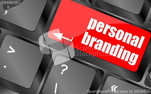 Image of personal branding on computer keyboard key button