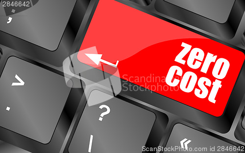 Image of zero cost button on computer keyboard key