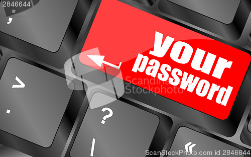 Image of your password button on keyboard - security concept