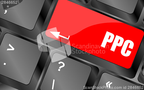 Image of PPC (Pay Per Click) Concept. Button on Modern Computer Keyboard