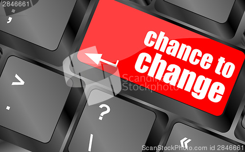 Image of chance to change key on keyboard showing business success