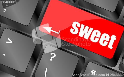 Image of sweet word button on keyboard,