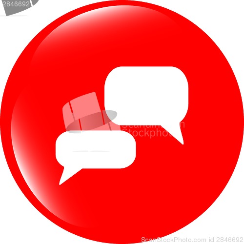 Image of white bubble speech set icon,web  button