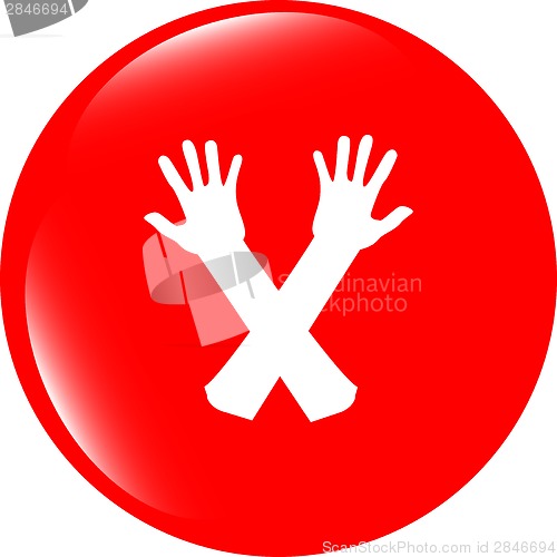 Image of web button hand icon on white