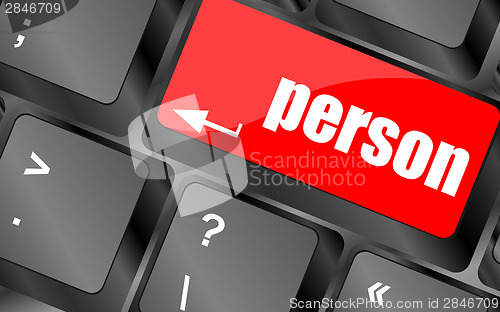 Image of word person on computer keyboard key