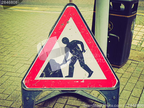 Image of Retro look Roadworks sign