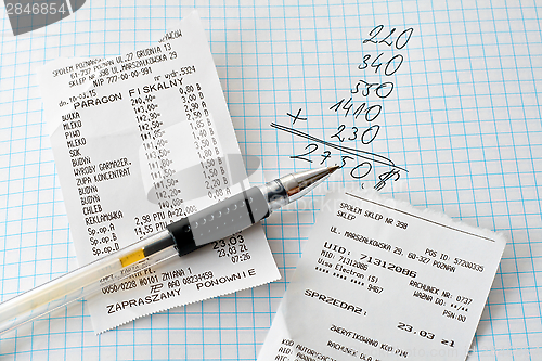 Image of Bills and calculations