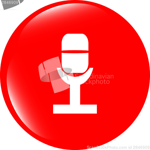 Image of Retro microphone icon glossy button