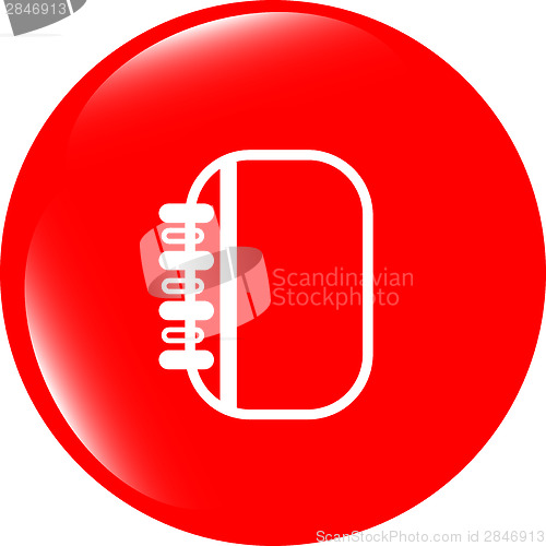 Image of Button web icon with folder (book) isolated on white