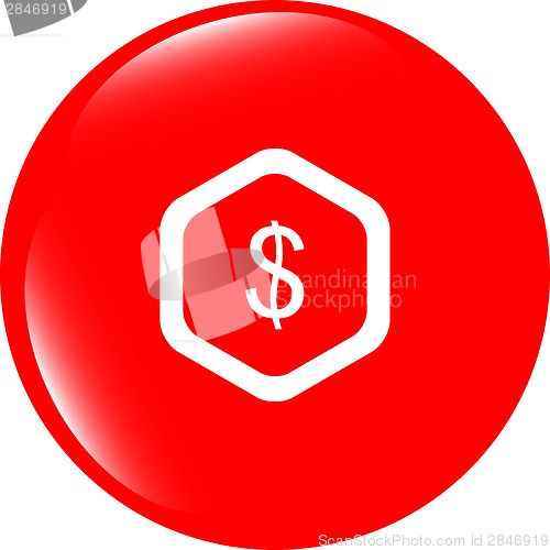 Image of web icon cloud with dollars money sign