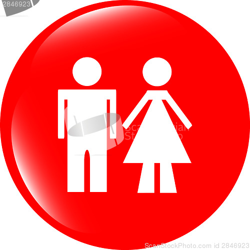 Image of icon toilet button, Man and Woman