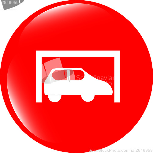 Image of Car icon button design elements isolated on white